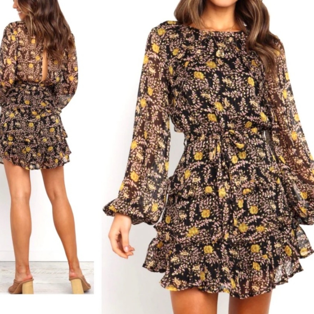 NWT Saints + Secret Floral Tiered Ruffled Dress